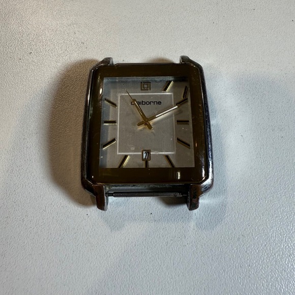 Liz Claiborne Ladies Watch Square Face Silver Tone CLM1028 Japan Movement - Picture 1 of 2